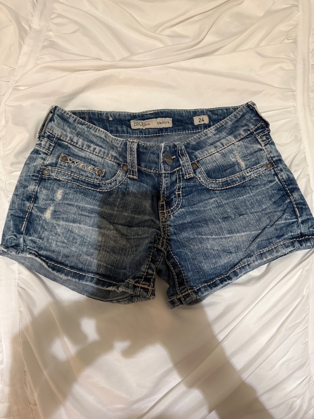 BKE Blue Distressed Denim Jean Shorts